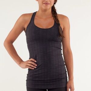 LULULEMON ZIGGY WEE BLACK GRAY SLEEVELESS COOL RACER BACK ATHLETIC TANK TOP SZ 4